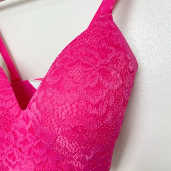 Knix Womens 6  WingWoman Contour Bra Pink Lace - Picture 4 of 7
